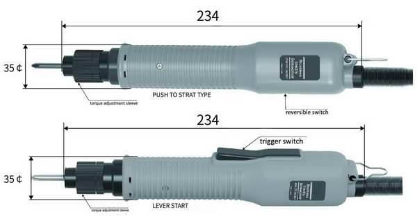 wymiary wkrętaka elektrycznego